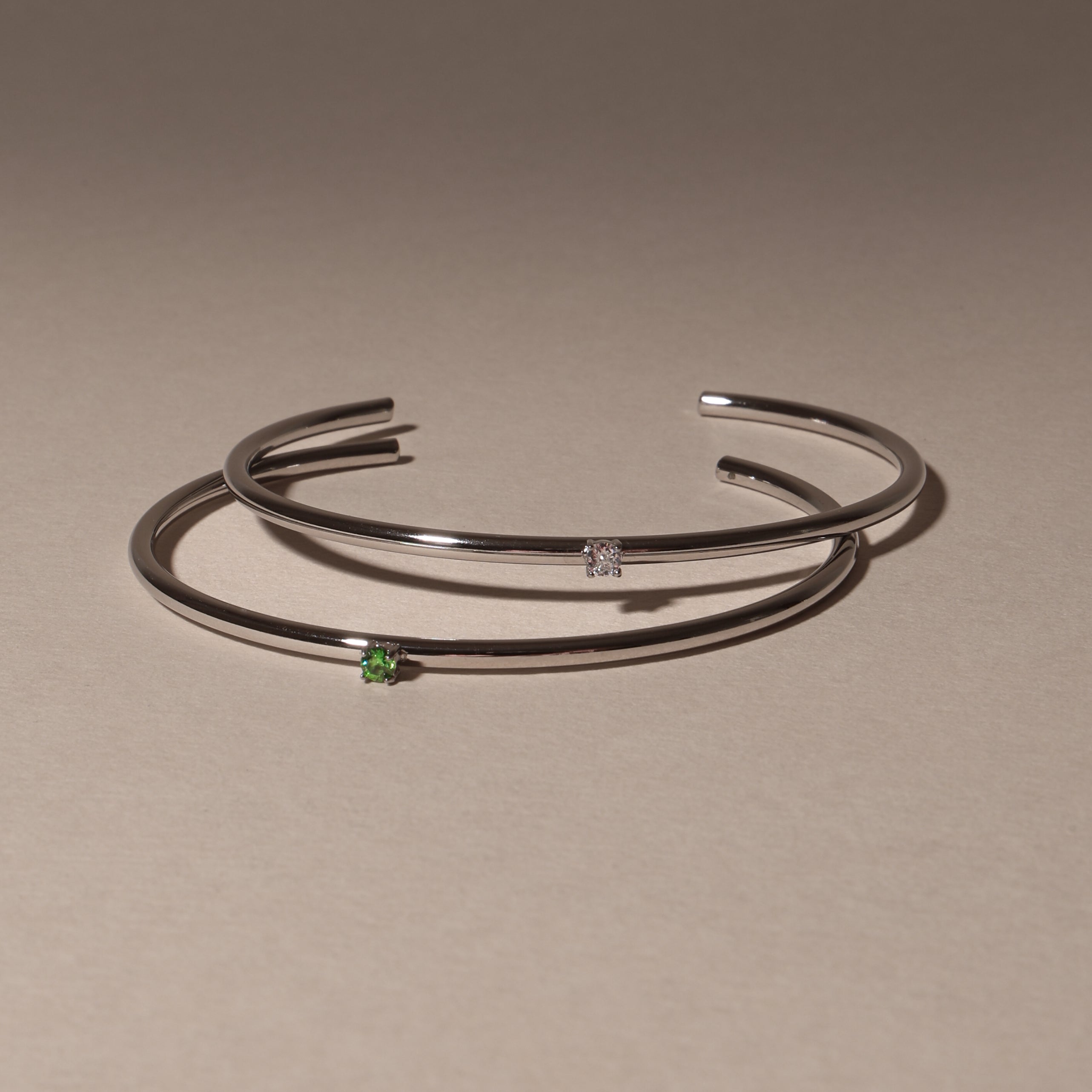 Emerald Cuff Silver