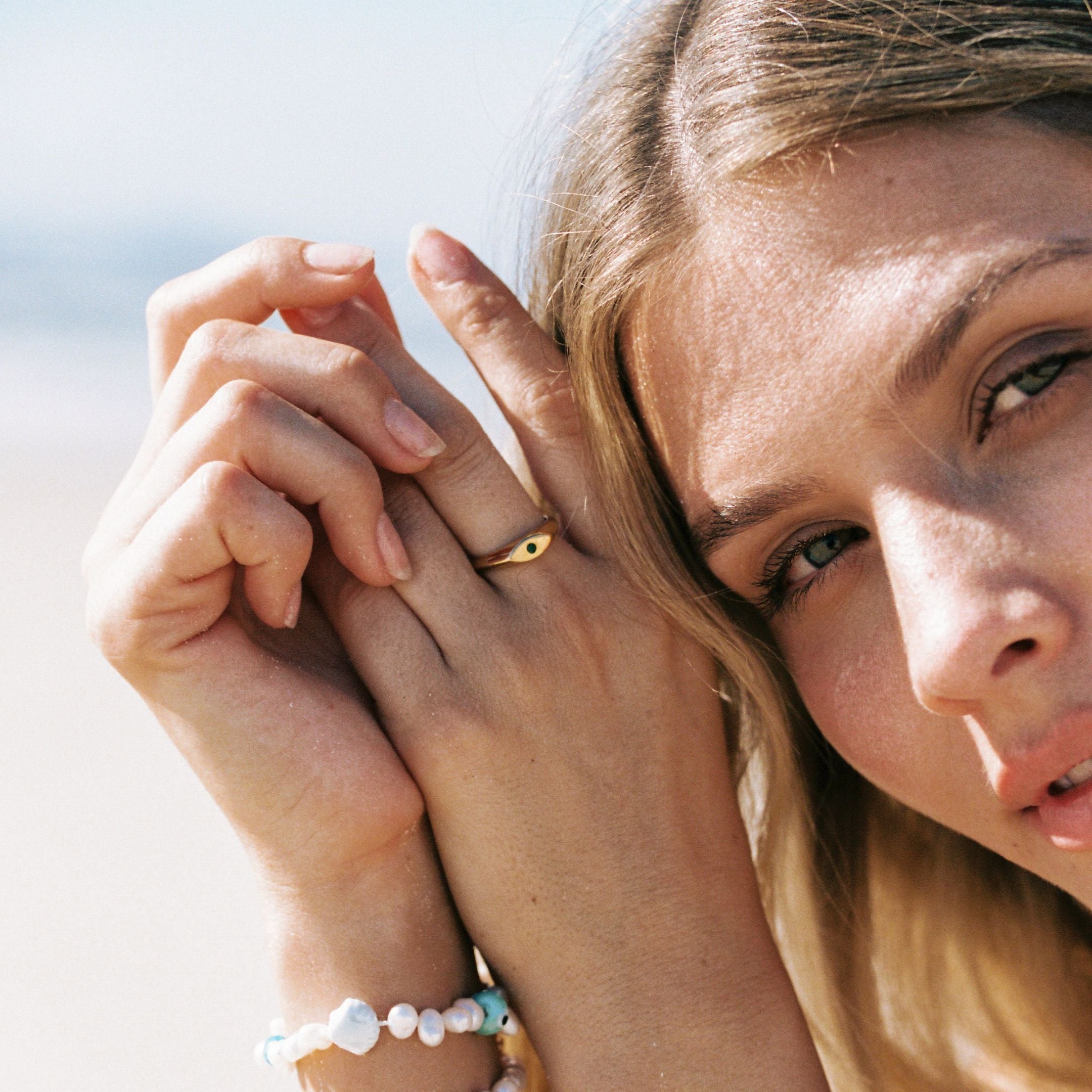Gold Signet with Stone Ring