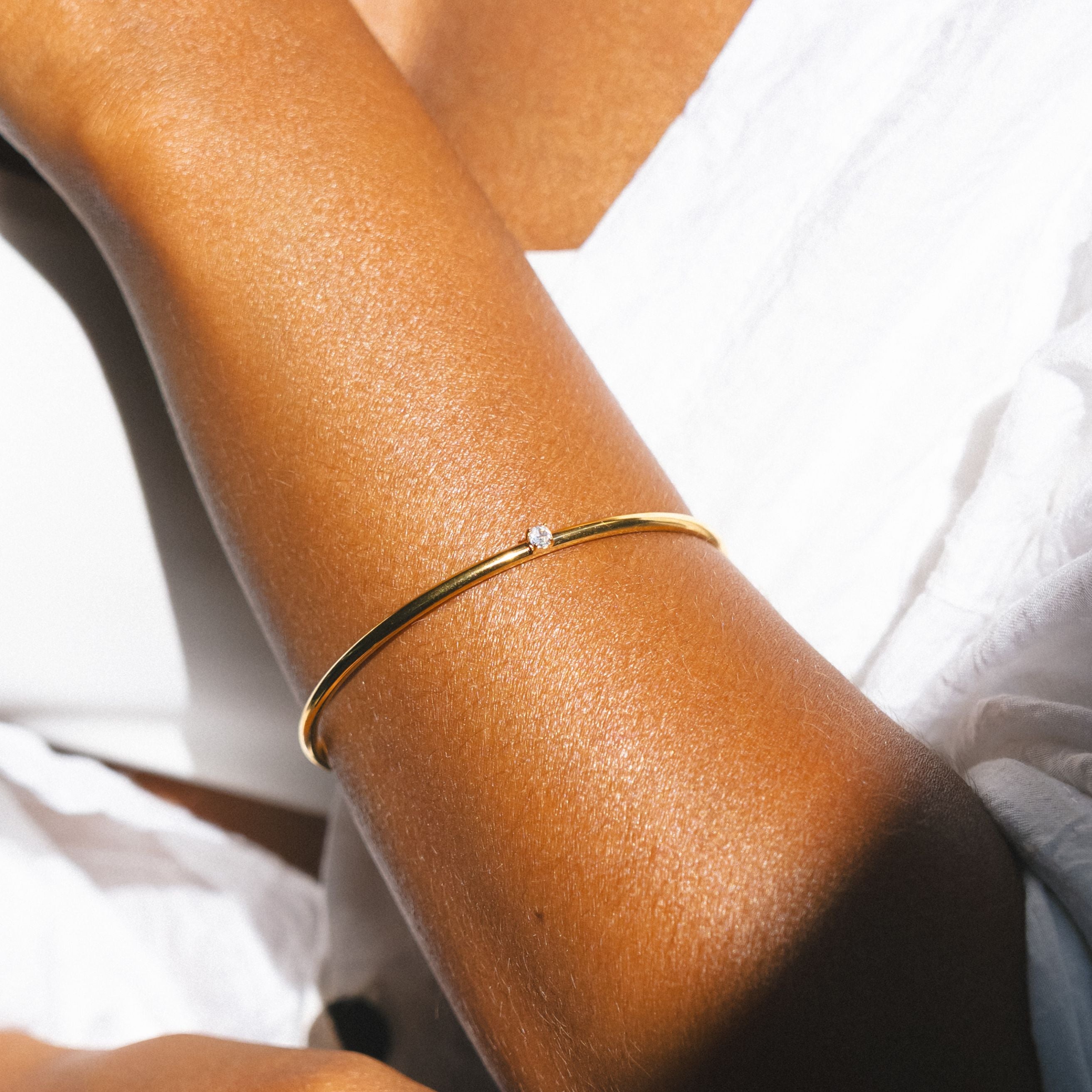 Gold Sleek Solar Cuff