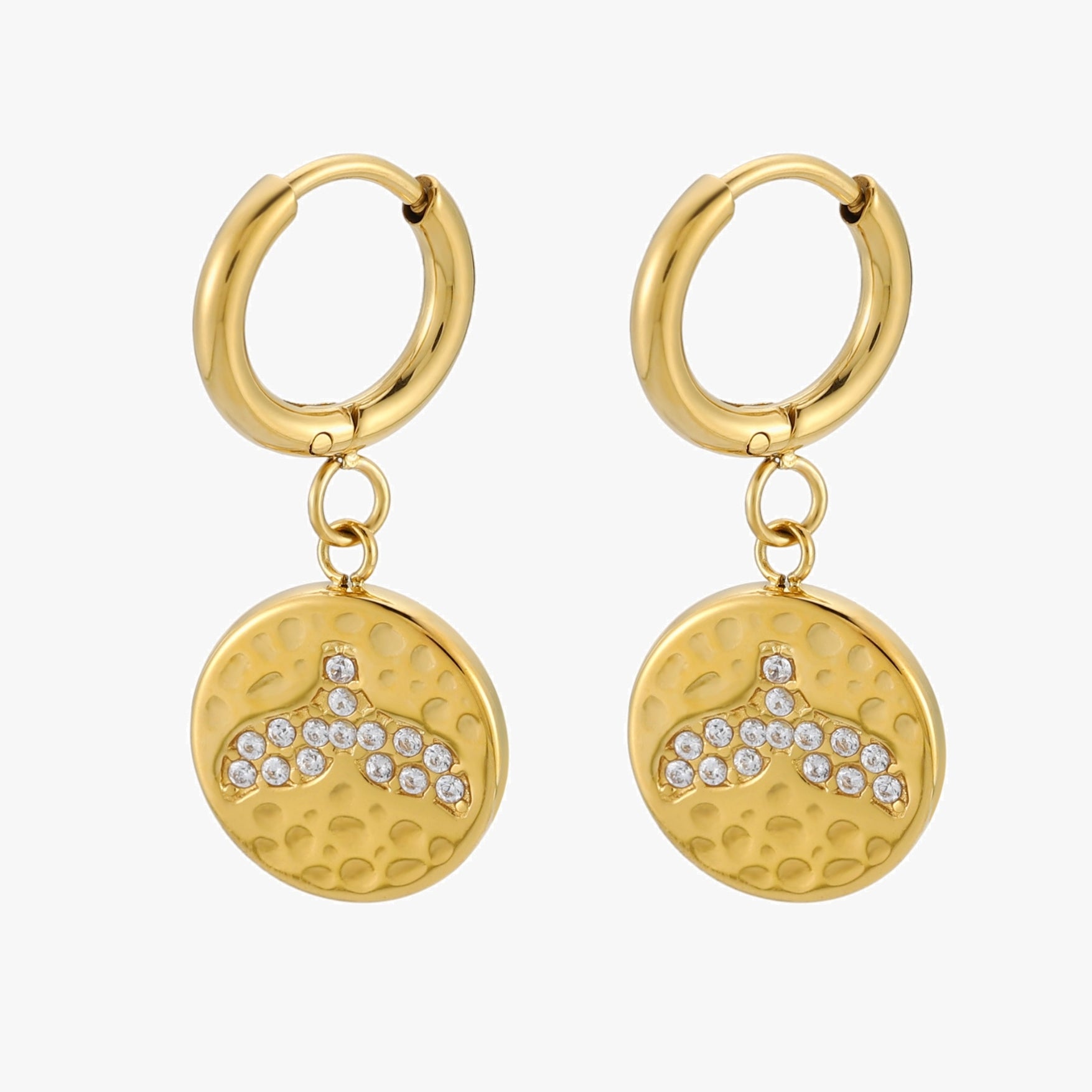 Gold Whale Earrings