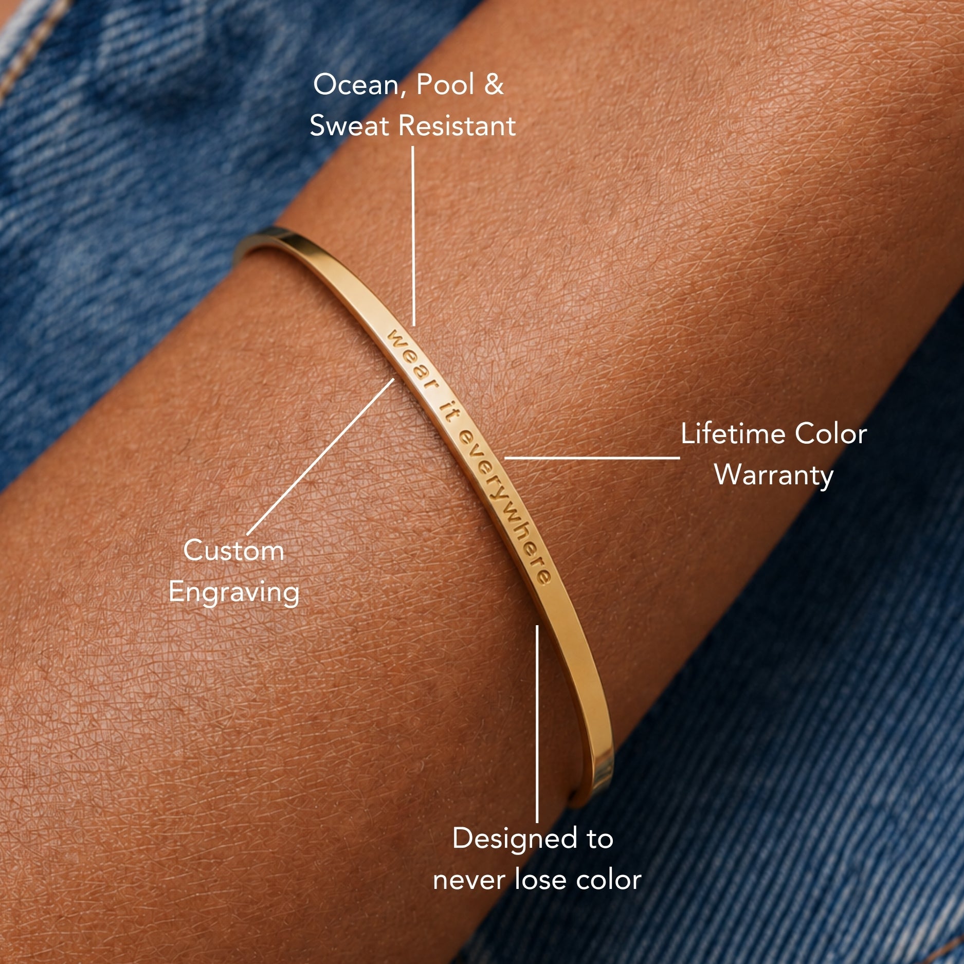 Golden Engrave Bangle