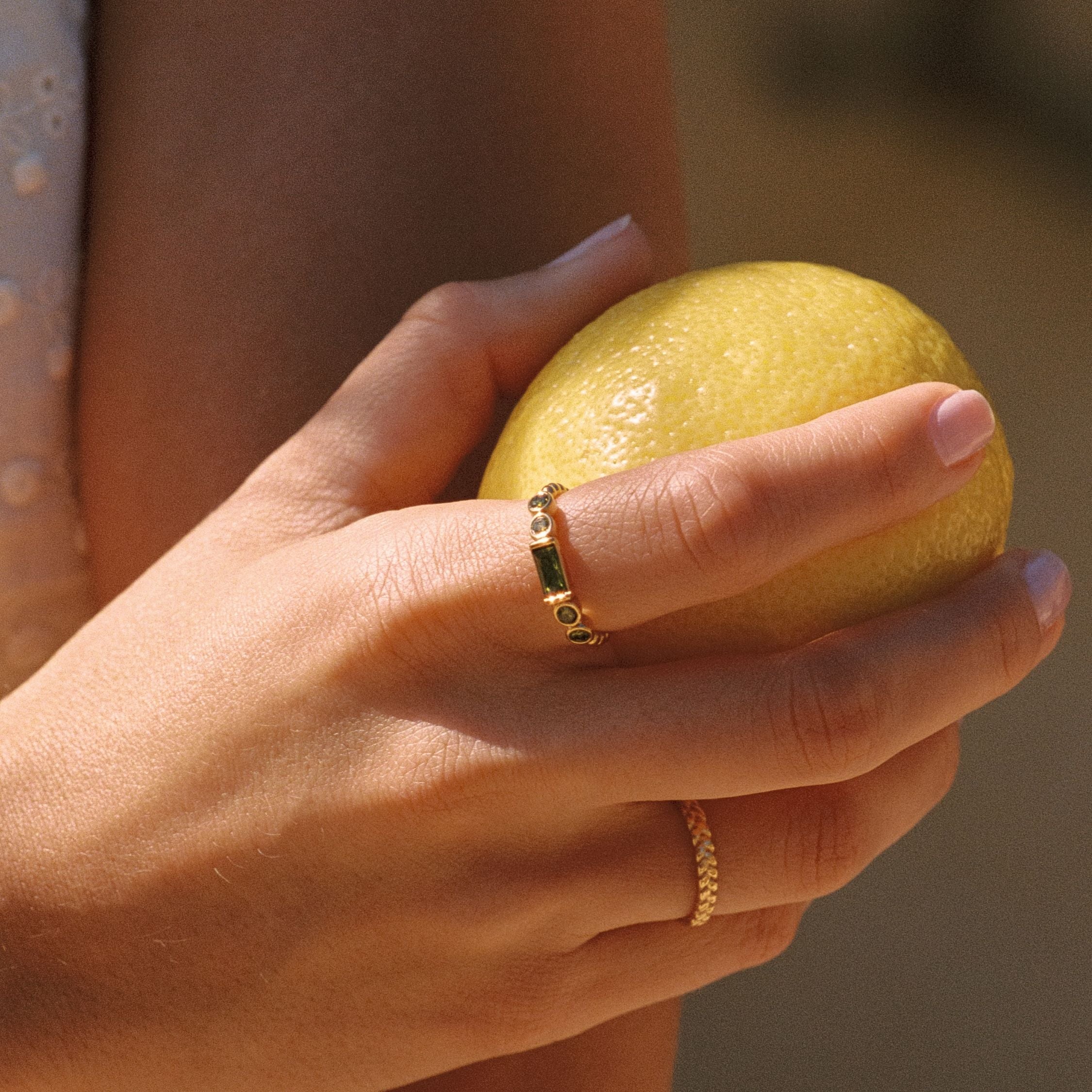 Green Dainty Ring