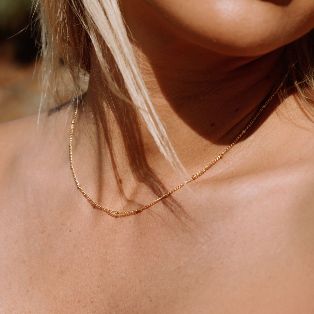 Capri Beaded Choker On Model