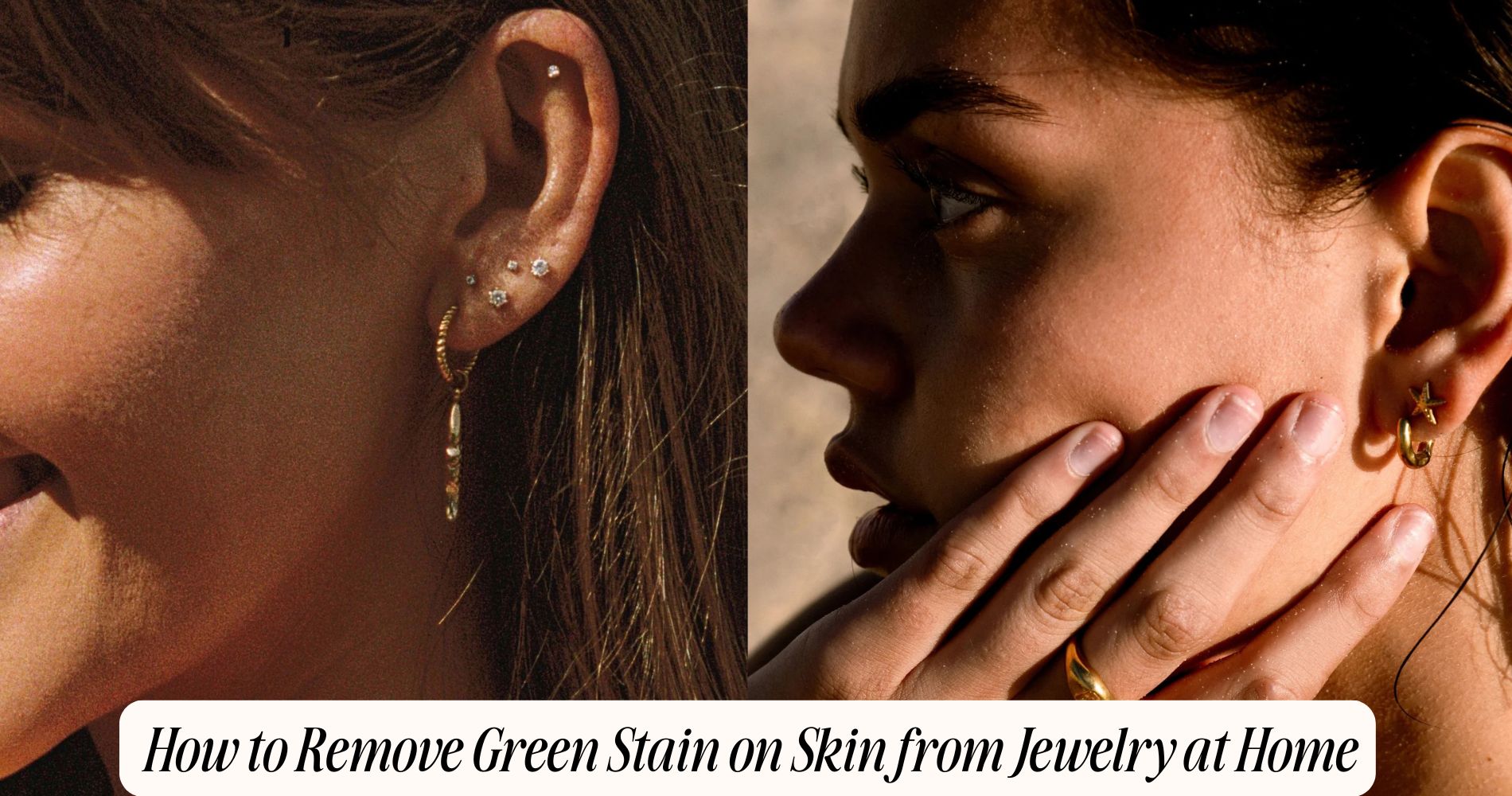 how to remove green stain on skin from jewelry​