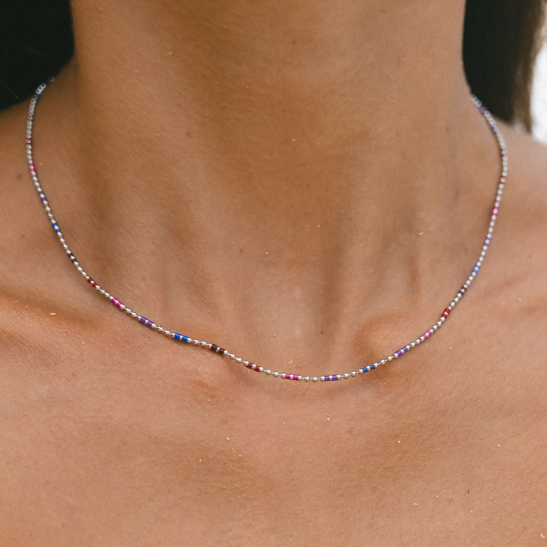 Bahia Choker Silver On Model