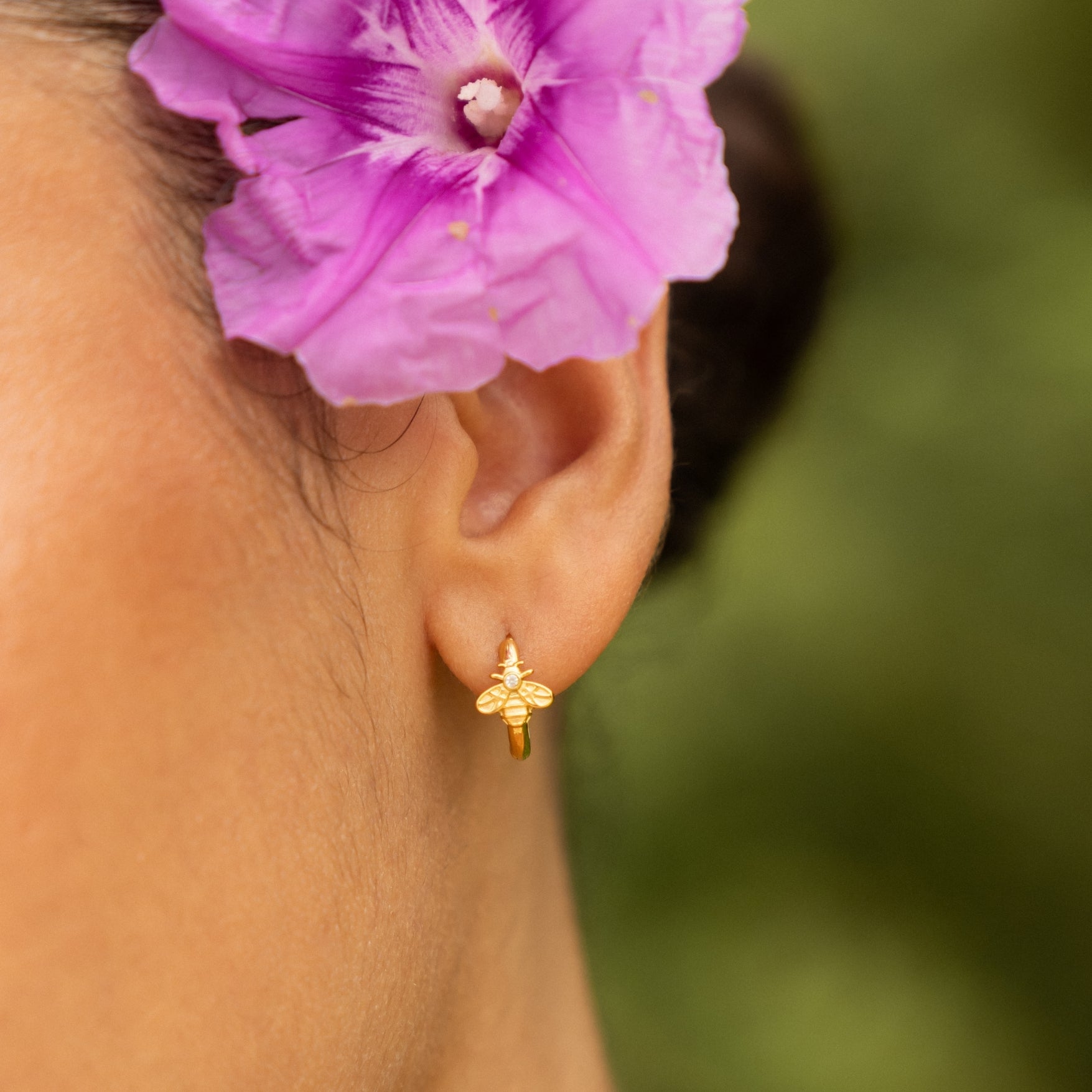 Bee Gold Stud Earrings