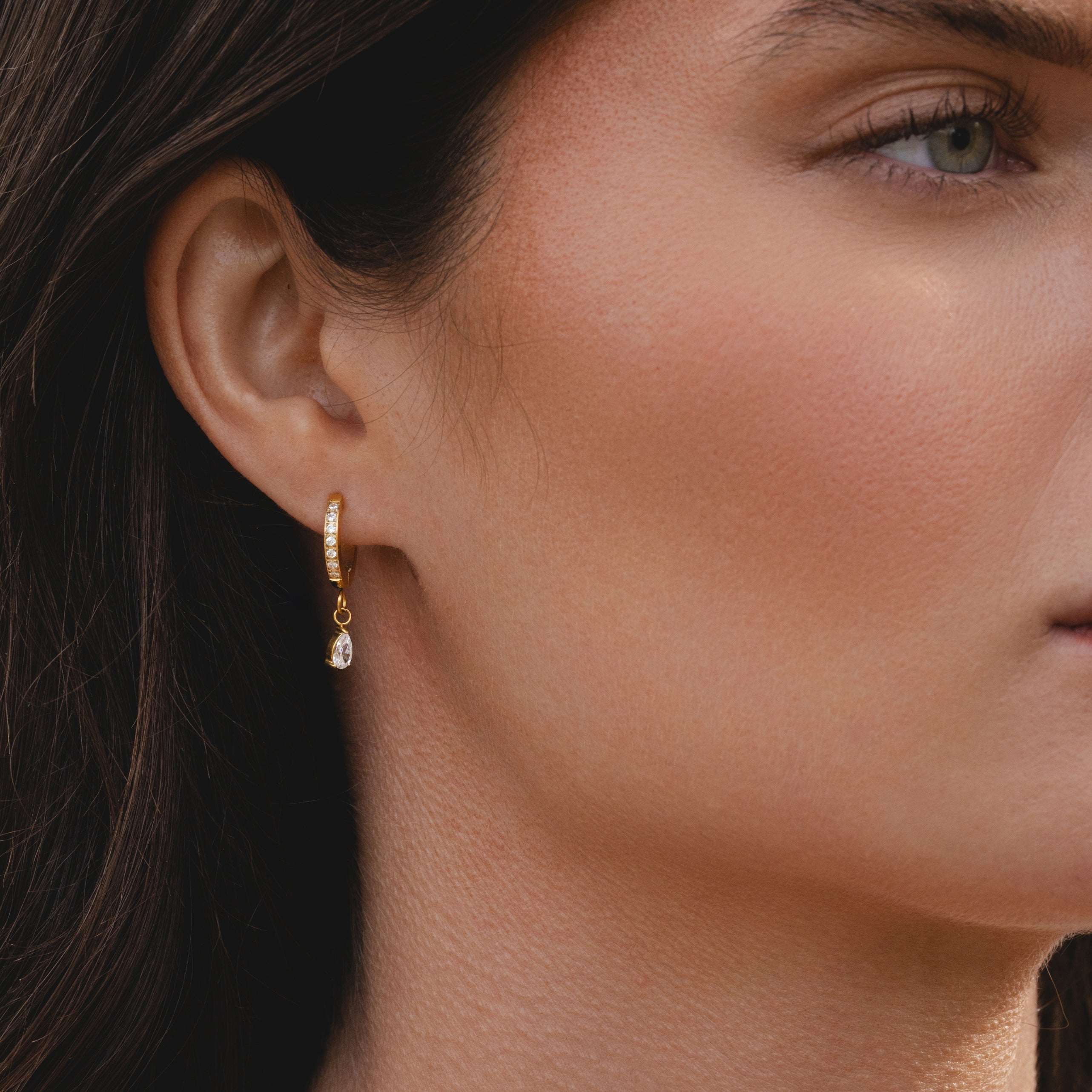 Glitter Stone Hoops