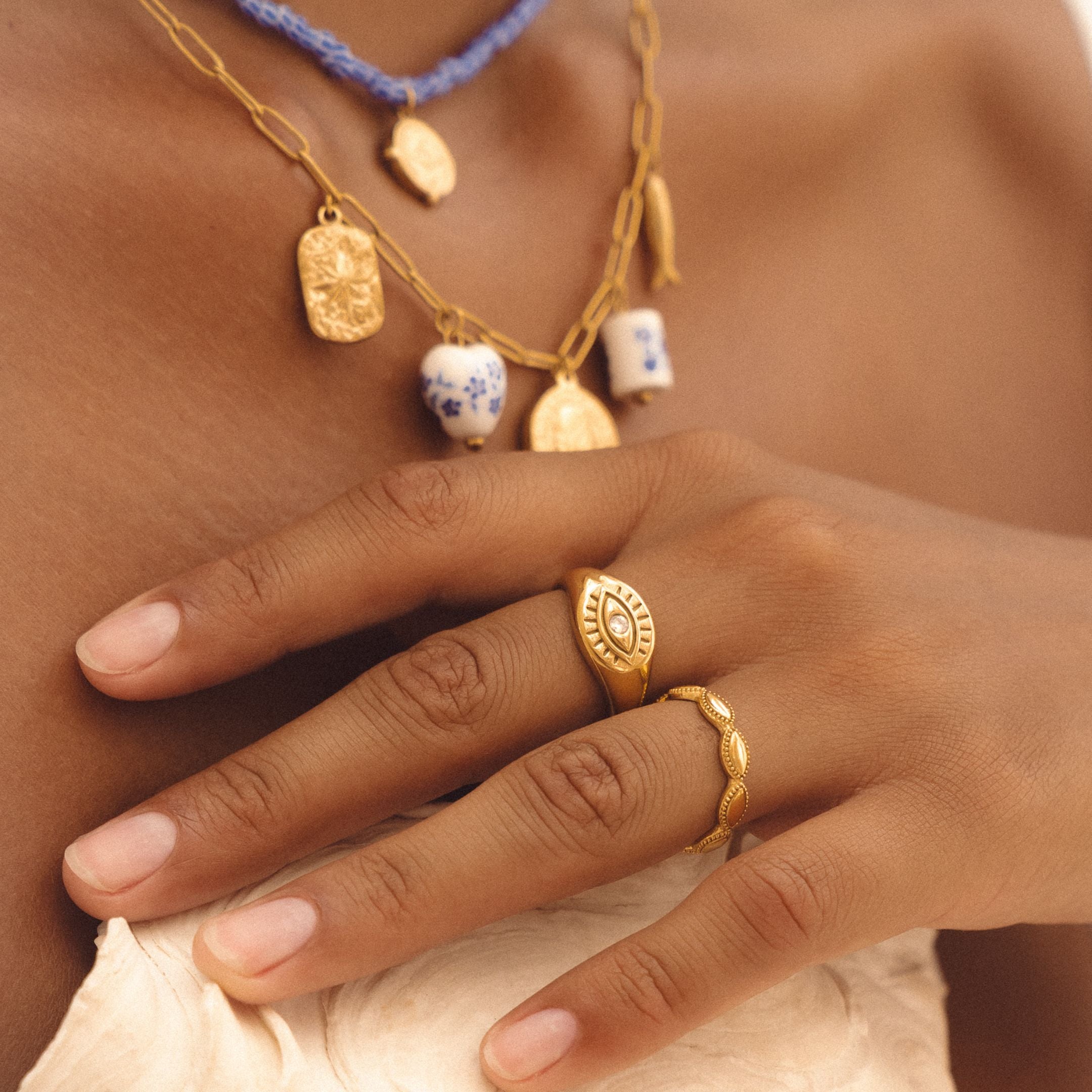 Gold Evil Eye Ring