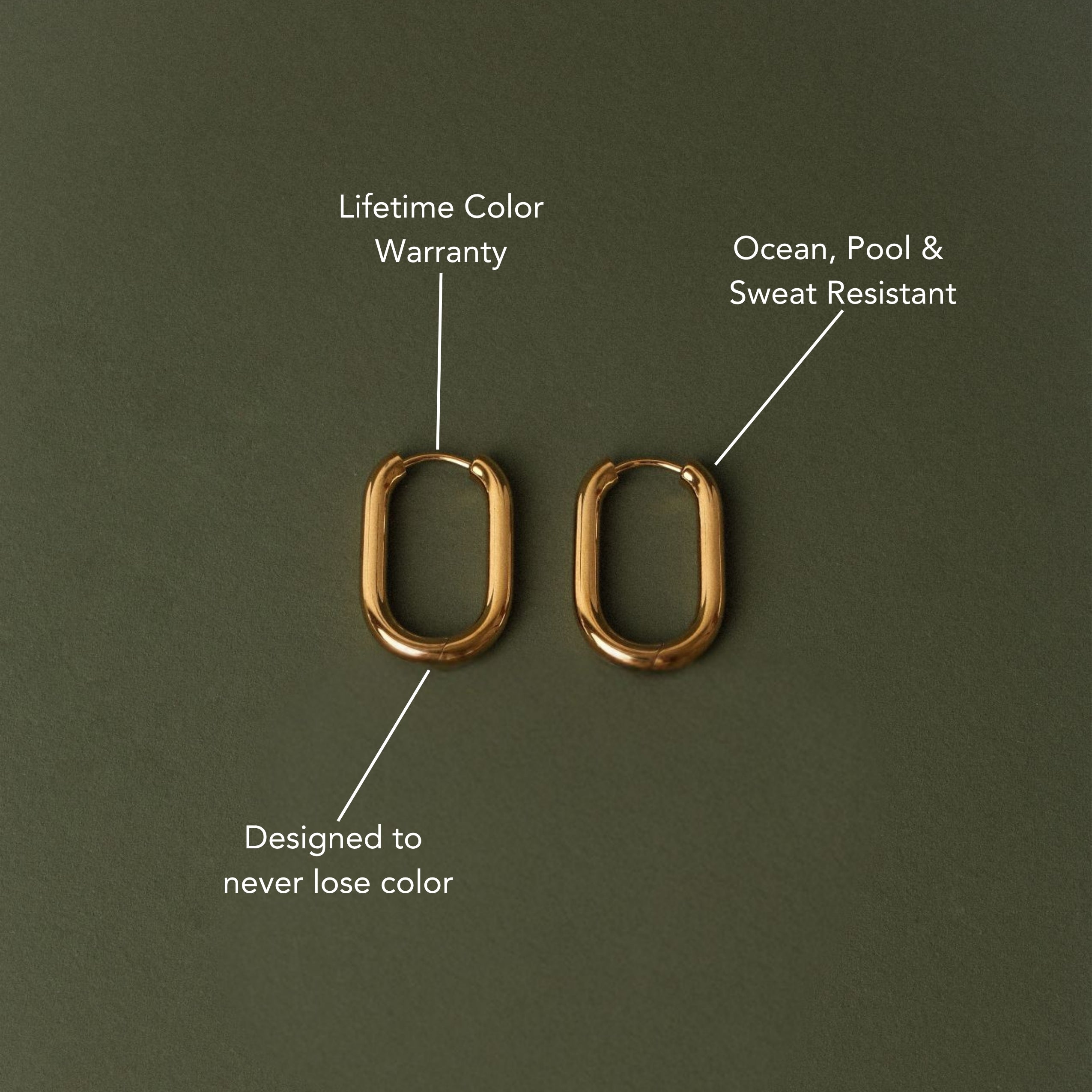 Gold Oval Earrings