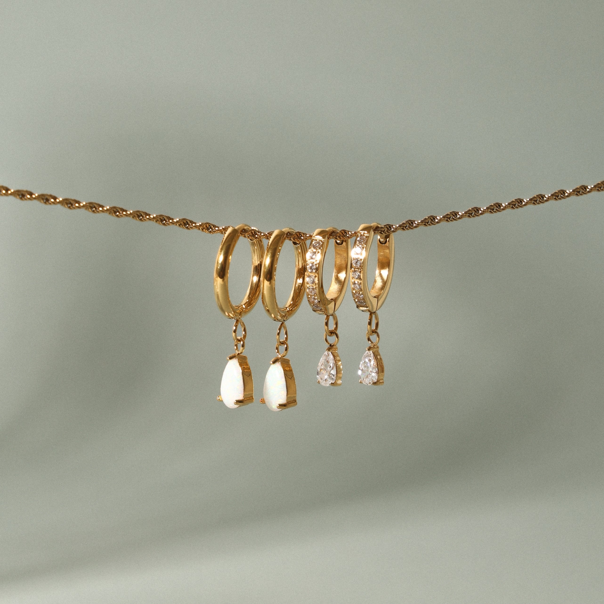 Gold Spark Hoops