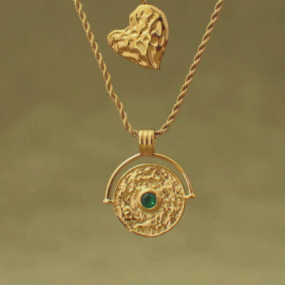 Green Coin Necklace