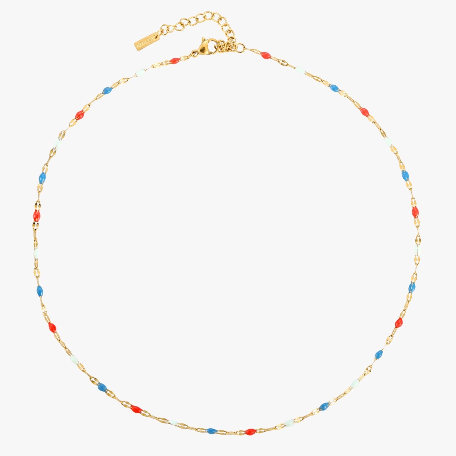 Red, White & Blue Limited Edition Dainty Choker Necklace With Colorful Beads, Waterproof Tarnish-Resistant Jewelry