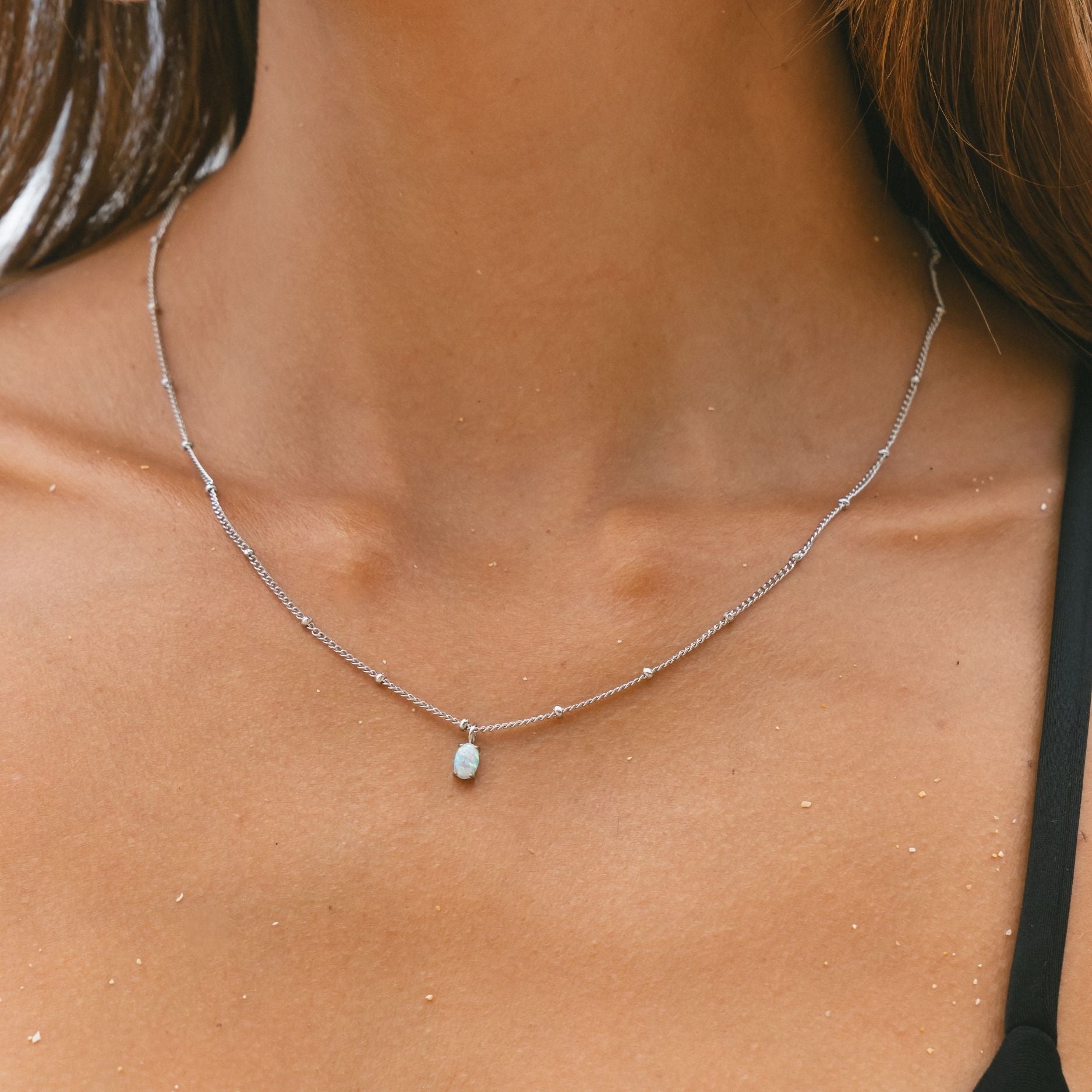 Silver Opal Choker