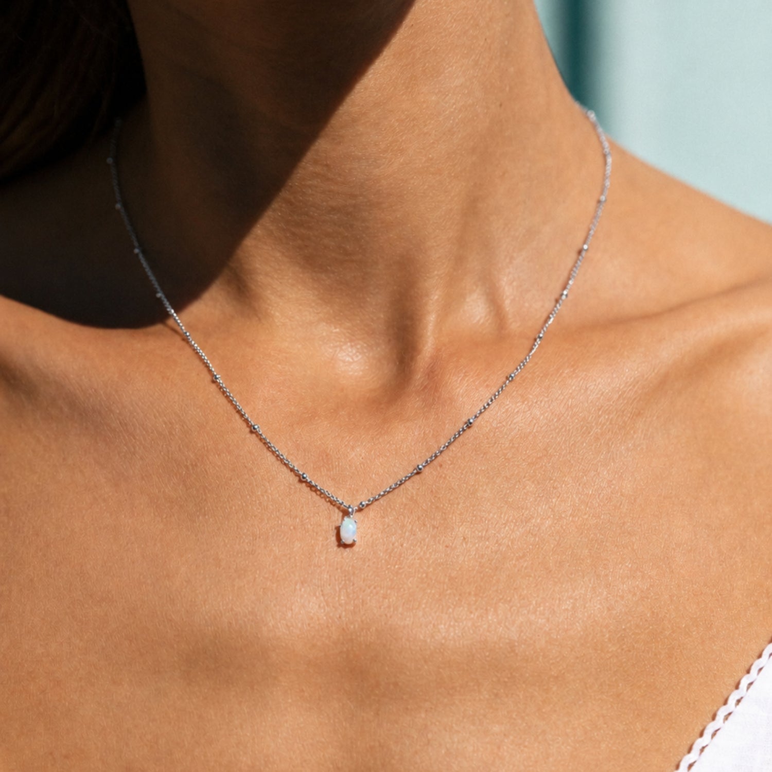 Silver Opal Necklace