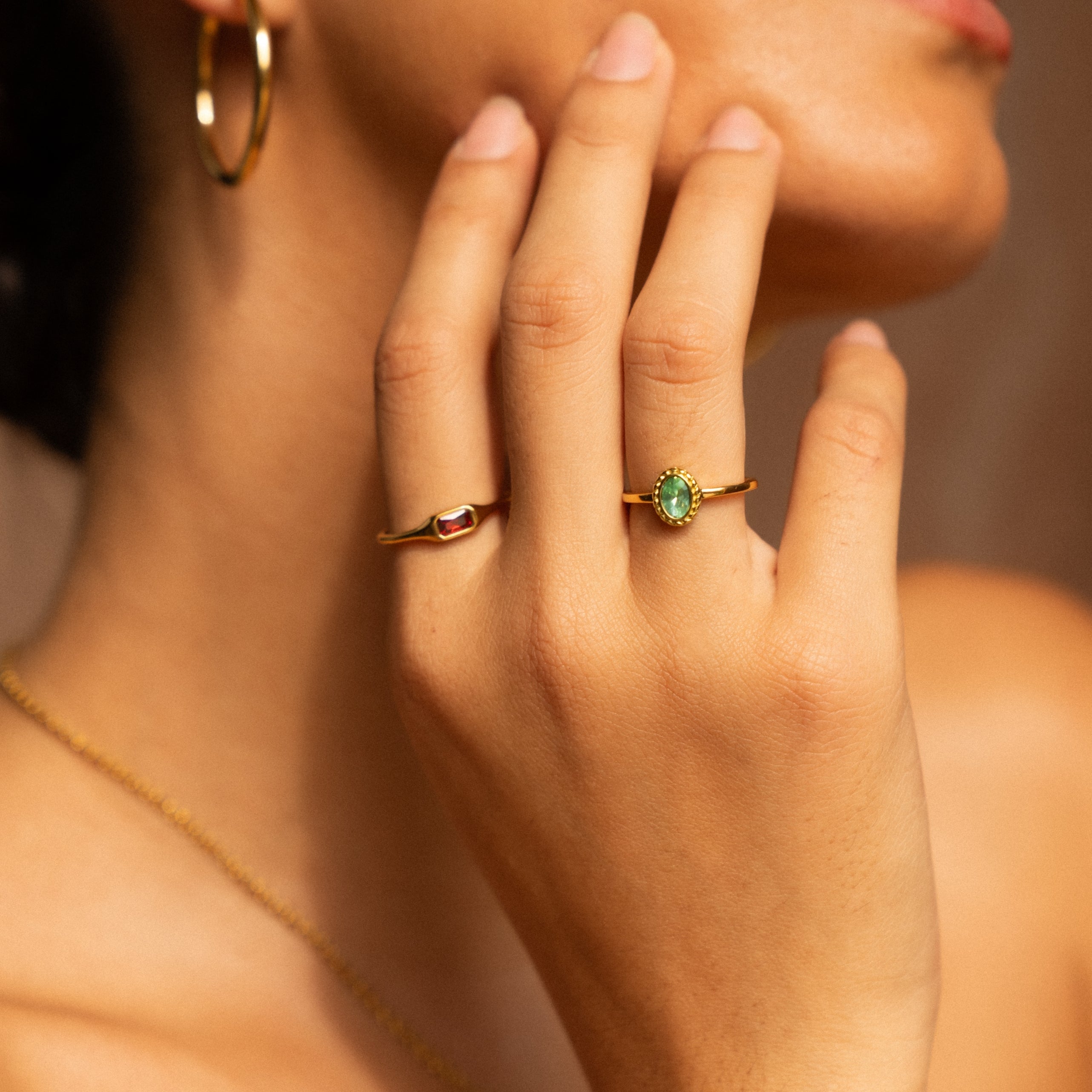 Zircon Drop Rings